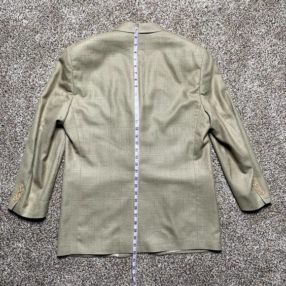 Brooks Brothers 346 Mens Brown Long Sleeve Herringbone Blazer Suits Size 43R - Picture 4 of 11